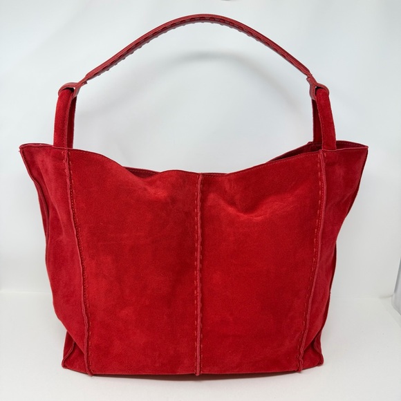 The Sak Handbags - The Sak Los Feliz Large Tote Suede Leather Scarlet Red